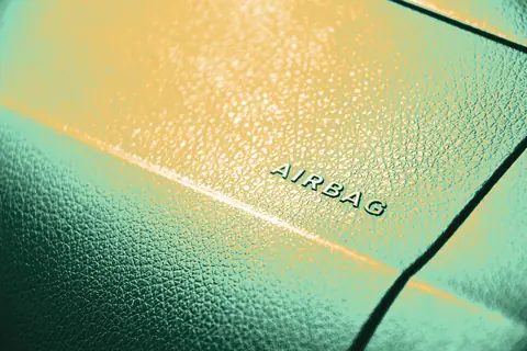 Airbag cover on a car dashboard